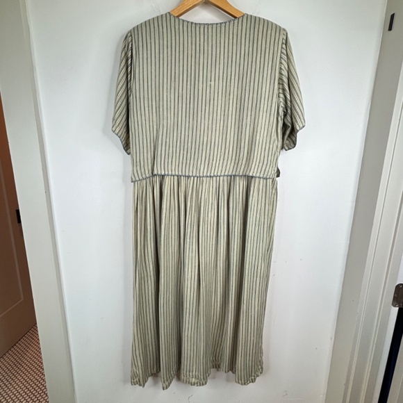 VTG 90s Papy Boez Midi Dress S/M Embroidered Floral Cottage Granny Prairie Bird - Picture 8 of 13